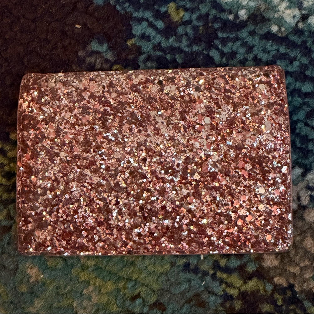 Kate Spade Pink Glitter Leather Card Holder